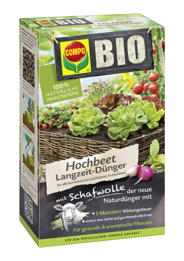 COMPO BIO Hochbeet Langzeit-Dünger mit Schafwolle